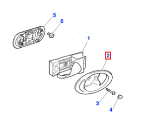 Jaguar XKR XK8 Front Interior Door Handle Trim Cover with Hole Left or Right All Colours (GJA1154BC / GJA1155BC) — view 4
