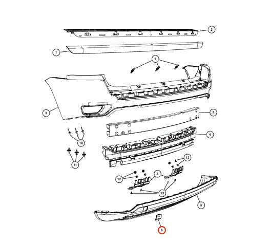 Jeep Patriot Rear Bumper Tow Hook Eye Cover Black (11MK49J2800M) — view 4