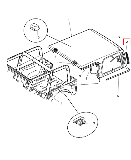 Jeep Wrangler Tj Rear Side Hardtop Exhaust Air Vent Black Left or Right — view 4