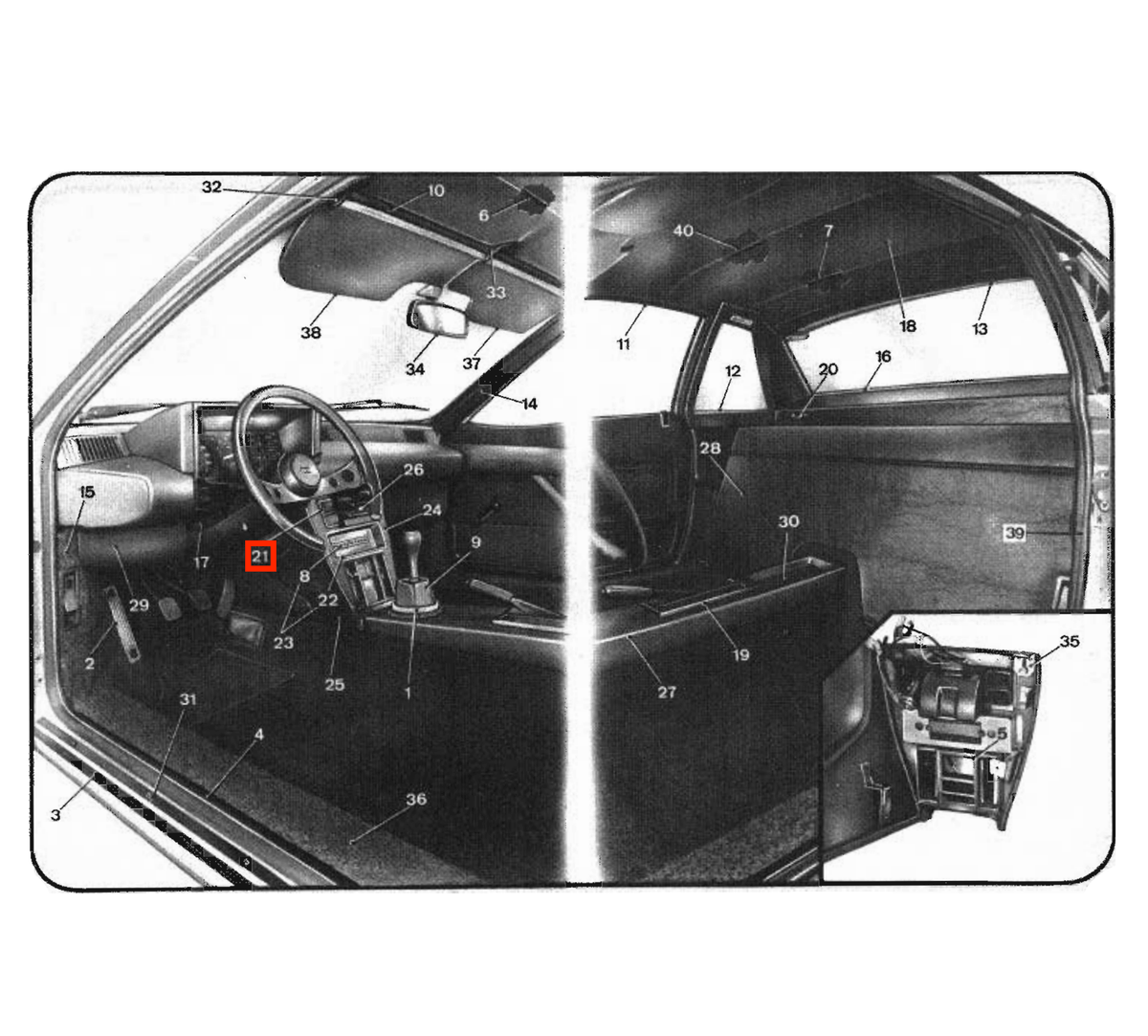 Lancia Beta Montecarlo / Scorpion Centre Console Custom Gauge Holder 2 Versions Black / Grey (82326592) — view 4
