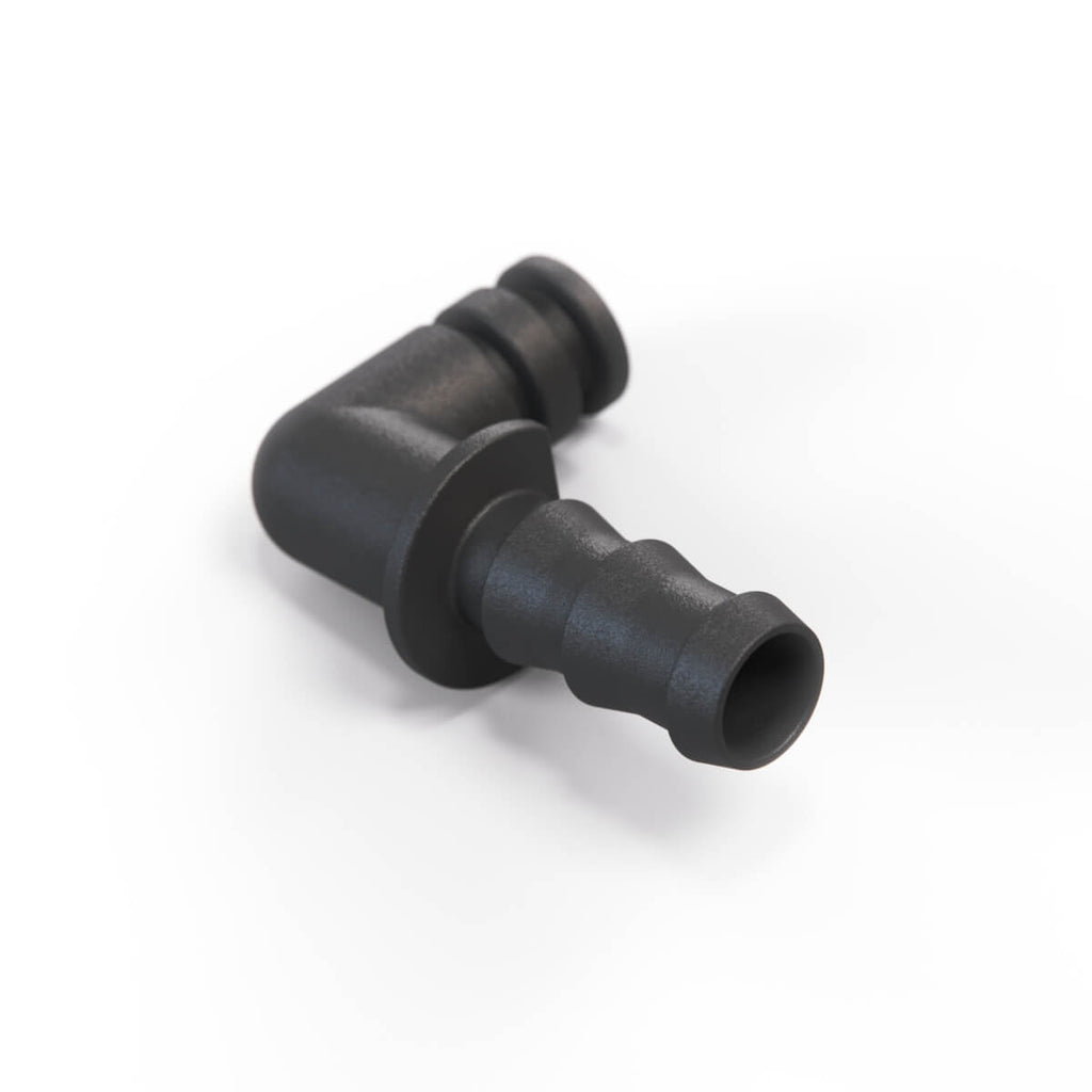 Lancia Delta I 831 GT i.e. Submersible Fuel Pump Fitting 90° Elbow Connector Black (82419325 / 5992146) — view 2