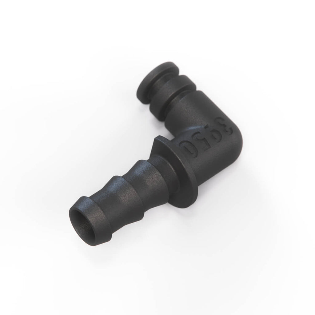 Lancia Delta I 831 GT i.e. Submersible Fuel Pump Fitting 90° Elbow Connector Black (82419325 / 5992146) — view 3