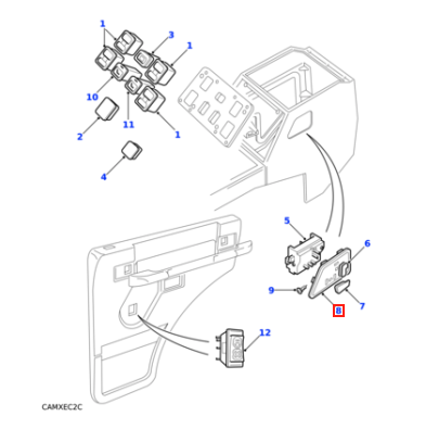 Land Rover Discovery 1 Blank-Centre Panel Switch-Tunnel Console Cover Left or Right Black AWR2211 / AWR2212 — view 4