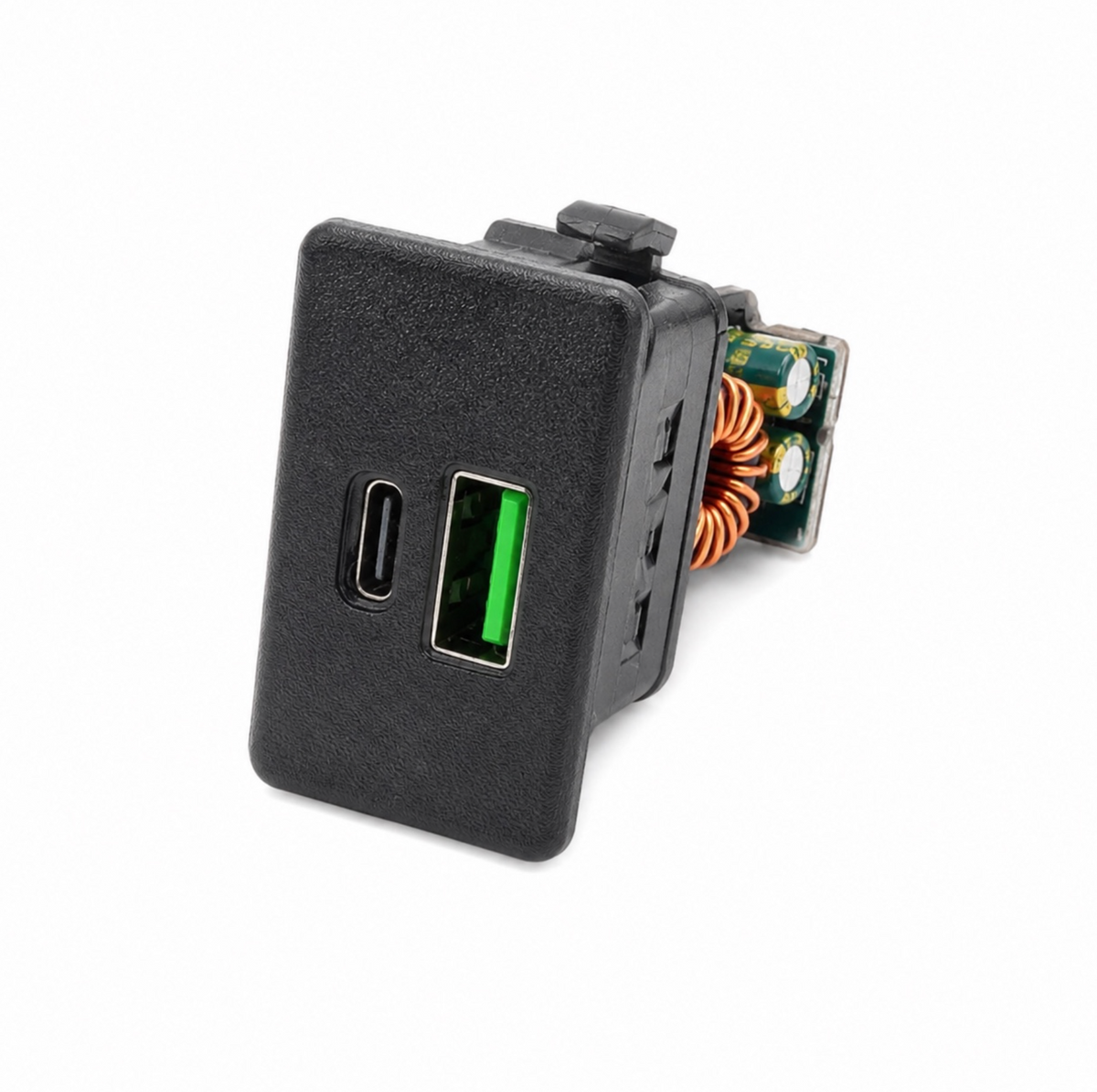 Land Rover Discovery 1 Centre Console Switch Button Blank with USB-Charge Port Black (FJA10001LNF) — view 2
