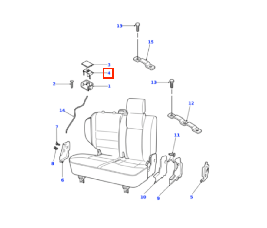 Land Rover Discovery 2 Rear Seat Locking Mechanism Rear Seat Release Handle Black HWO100020CCG — view 3