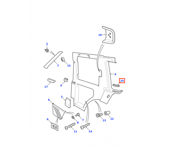 Land Rover Discovery Rear Seat Belt Escutcheon Left or Right Dark Granite MXC5634 — view 4