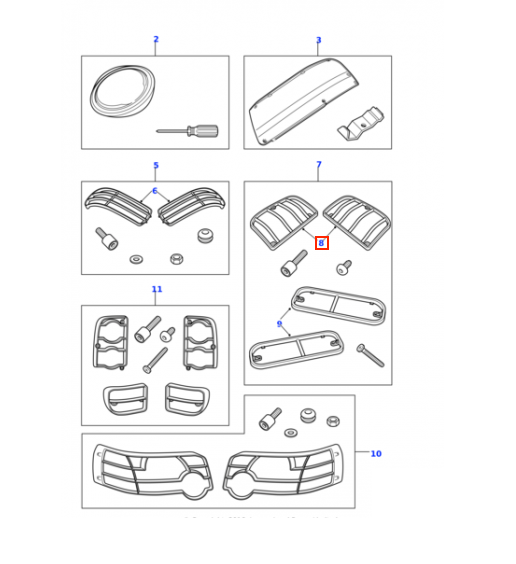 Land Rover Freelander L314 Lamp Guards Left or Right Black (STC50370 / STC50369) — view 4