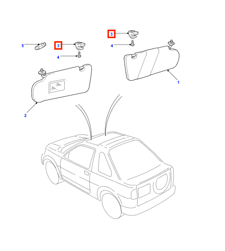 Land Rover Freelander Sun Visor Hook Set of 2 (EDP5944LUML) — view 4