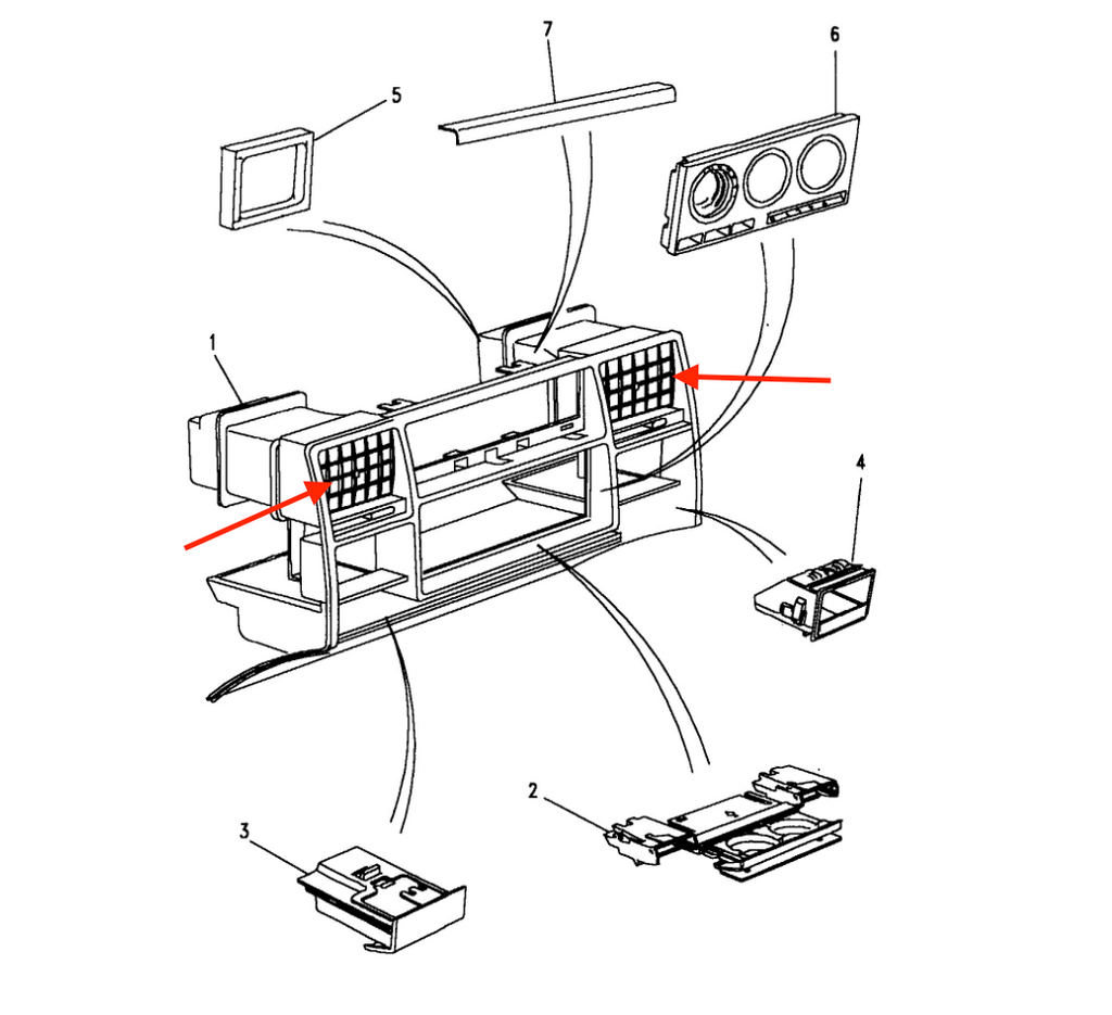 Land Rover Range Rover Classic Centre Console Soft Side Air Vent Black (BTR9903LNF) — view 5