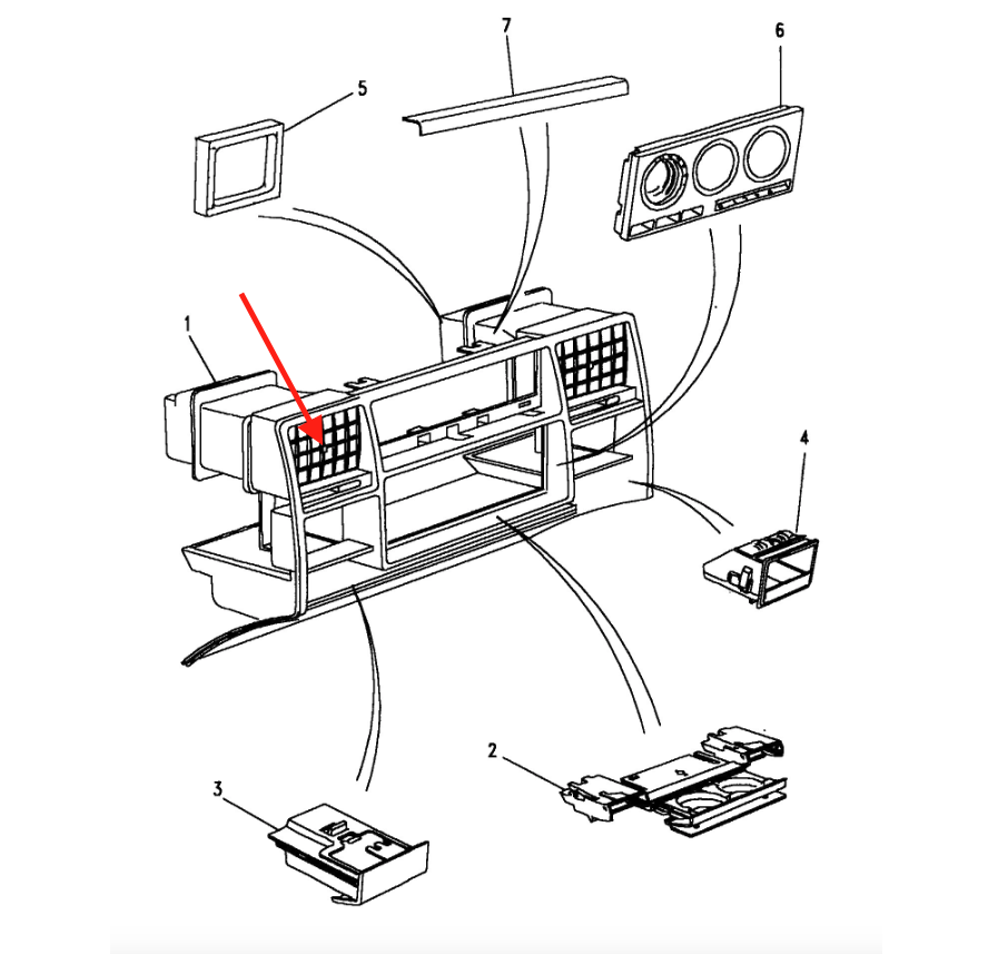 Land Rover Range Rover Classic Centre Console Soft Side Air Vent Repair Kit Black (BTR9903LNF) — view 4