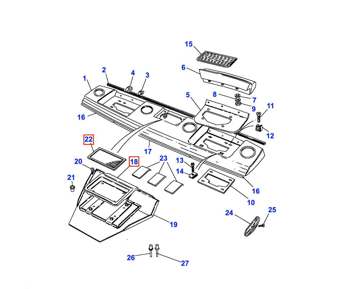 Land Rover Range Rover Classic Dashboard Centre Insert Tray & Mat-Facia MTC5520 & MTC6019 — view 5