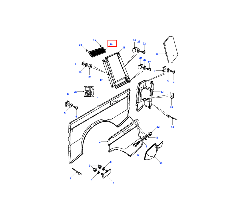 Land Rover Range Rover Classic Exterior Rear D Pillar Trim Panel Left or Right RTC6698 or RTC6699 (Air Vent extractor) — view 3