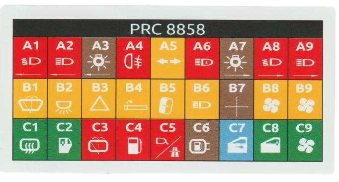 Land Rover Range Rover Classic Fuse Box Cover Sticker PRC8858