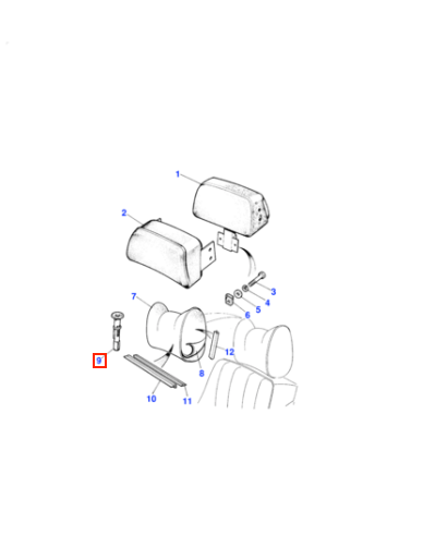 Land Rover Range Rover Classic Headrest Mounting Housing Set of 2 Black BTR3636 / MUC2338 / YXX2777 — view 3
