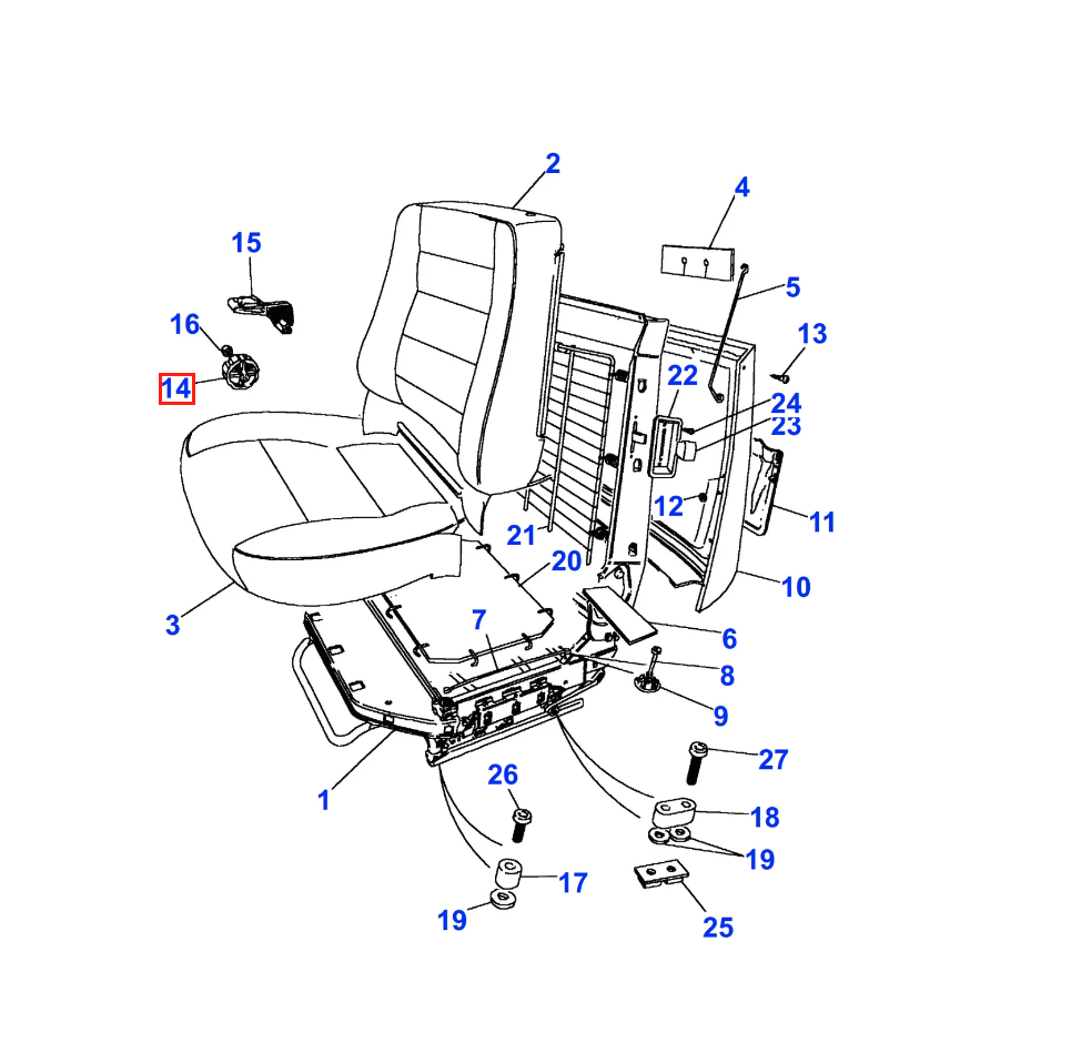 Land Rover Range Rover Classic Recline Mechanism Manual Front Seat Squab Cover Black MWC2955 — view 4