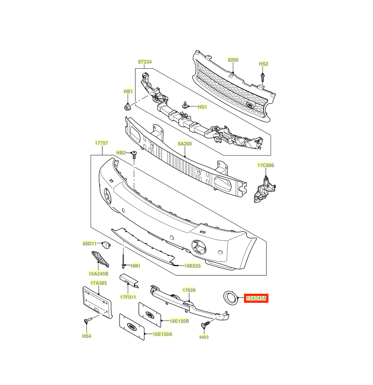 Land Rover Range Rover L320 Facelift Front Bumper Fog Light Trim Left or Right Primed (LR019637 / LR019636) — view 4