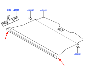 Land Rover Range Rover L320 Package Tray Mounting Repair Kit Left or Right All Colours (LR012841) — view 7