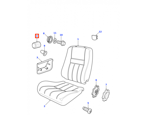 Land Rover Range Rover P38 Front Seat Armrest Adjuster Knob Set of 2 Ash Gray (BTR9254LNF) — view 4