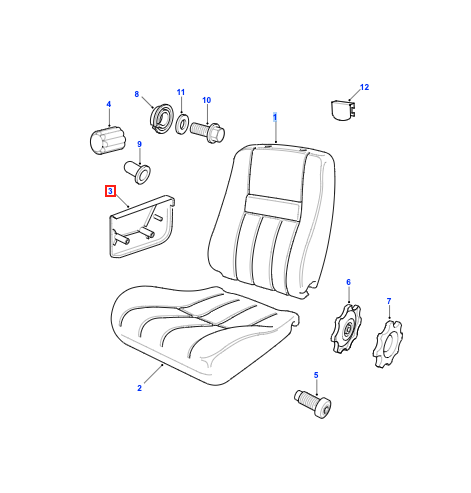 Land Rover Range Rover P38 Front Seat Armrest Cover Left or Right All Colours (AWR1977SMK / AWR1976AAT) — view 4