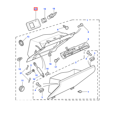 Land Rover Range Rover P38 Glove Box Finisher Black BTR7799 — view 4