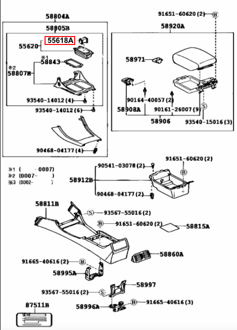Lexus GS300/430 Console Box Cup Holder Black 55618-30021 — view 4