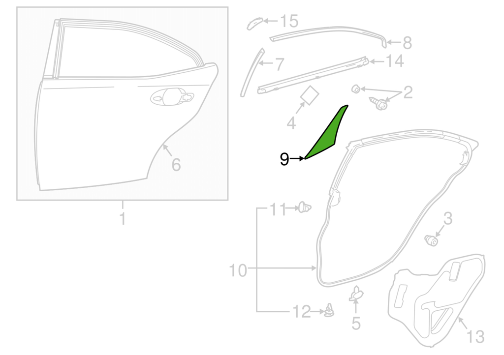 Lexus Is Iii Rear Door PPF Protective Film – Set of 2 Left or Right — view 4
