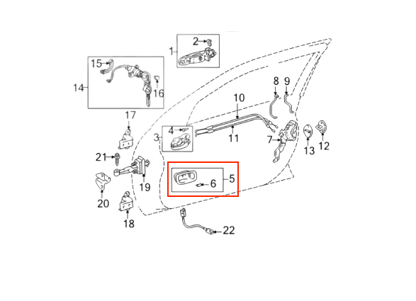 Lexus IS300 RX300 Left Or Right Driver Side Interior Door Latch Trim Cover — view 3