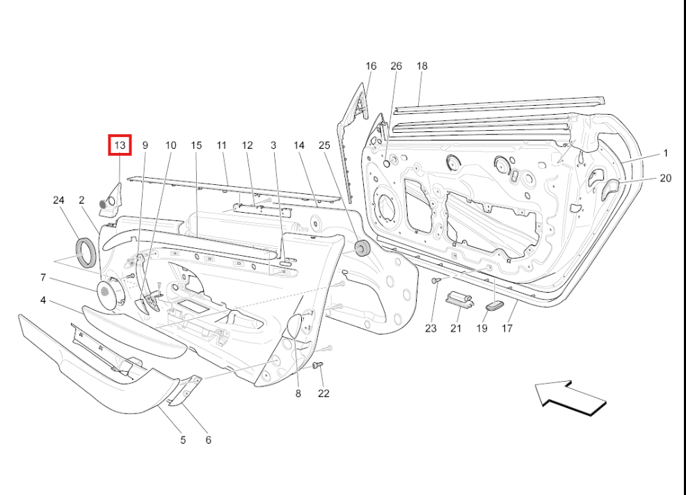 Maserati GranTurismo M145 Loudspeaker Grille Left or Right Black (80055300 / 80055200) — view 4
