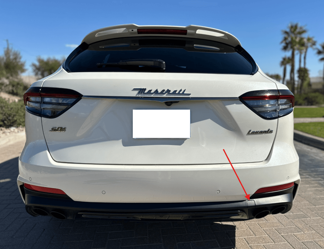 Maserati Levante Gransport Rear Bumper Cover Cap Black (670138041) — view 4