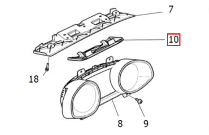 Maserati Quattroporte Instrument Cluster Upper Cover Trim Black (670014851) — view 4