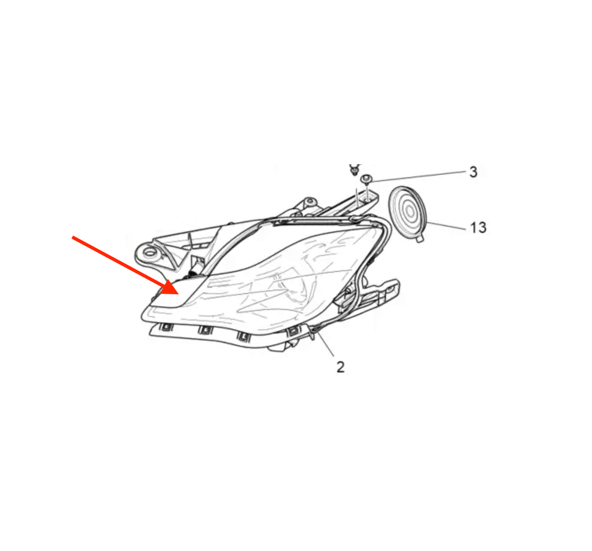 Maserati Quattroporte M156 Headlight Washer Cover Left or Right Chrome (673000036 / 673000037) — view 4