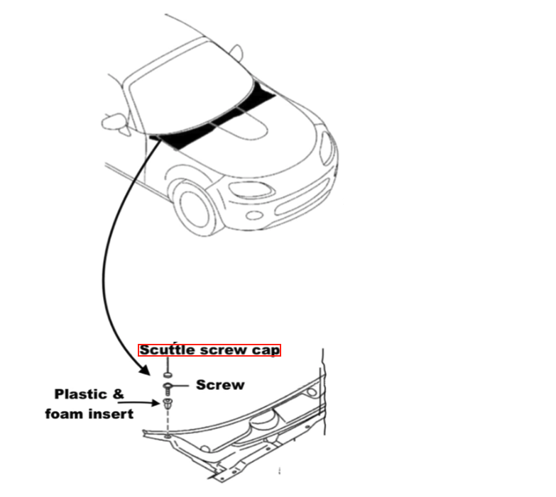 Mazda Cowl Cover Caps Set of 2 Black E016-50-796 — view 4