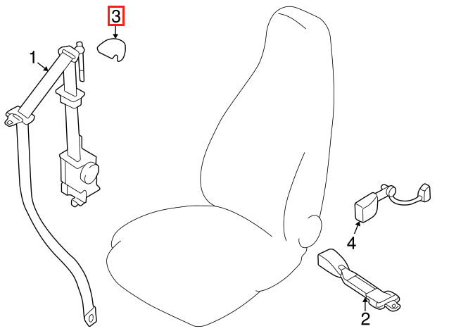 Mazda MX-5 NB Seat Belt Cover Set of 2 Black NC10-57-631A 02 — view 4