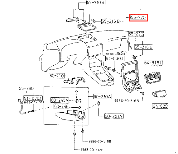 Mazda RX7 FC3S Dashboard Auto Clock Bezel Interior Cover Trim Black F055-55-71XB07 — view 5