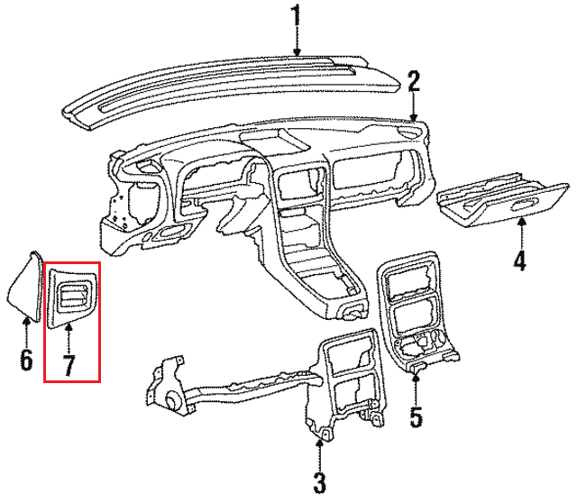 Mazda RX7 Door Panel Side Vent Right Side Black FB01-64-911A — view 4