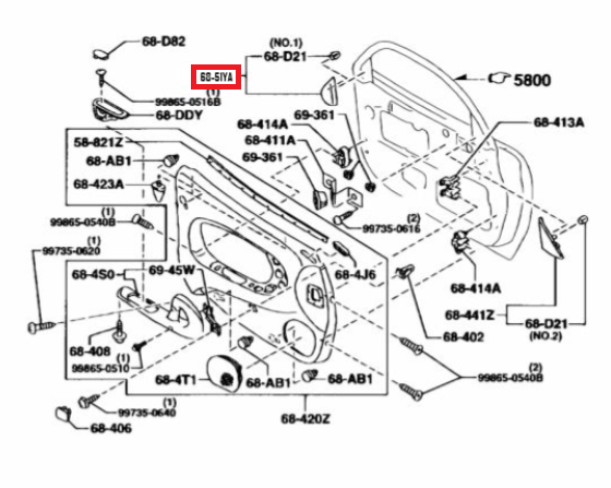 Mazda RX7 FD3S Inner Sail Garnish Corner Trim Left Or Right Black FD01-68-51YE / FD01-68-51XA — view 4