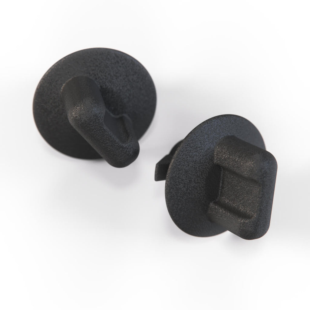 Mazda RX7 Rear Cargo Plastic Carpet Hold Downs Set of 2 Black — view 3