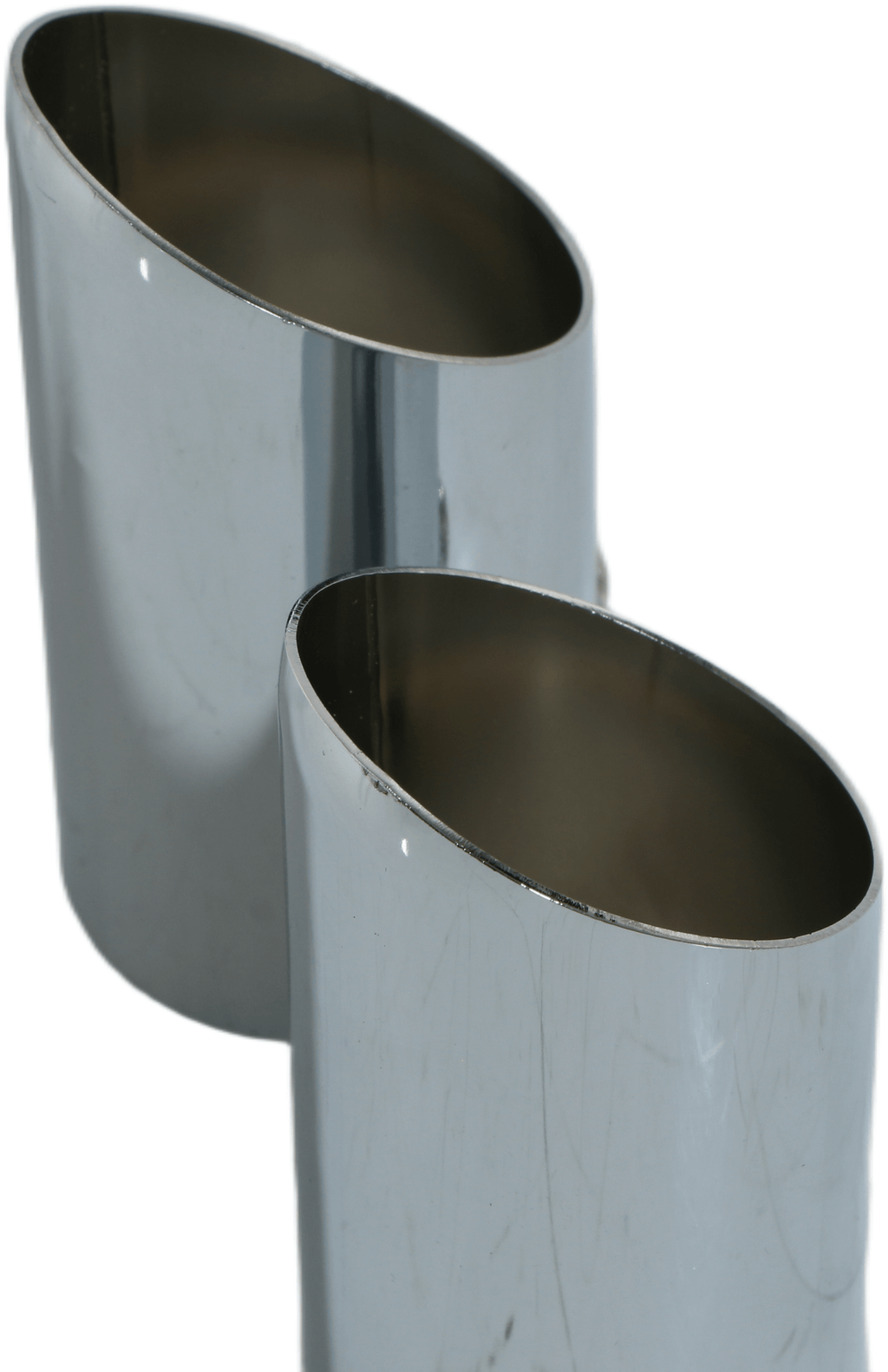Mercedes-Benz R107 Glossy Chrome Exhaust Trim Set of 2 (A1074908421) — view 4