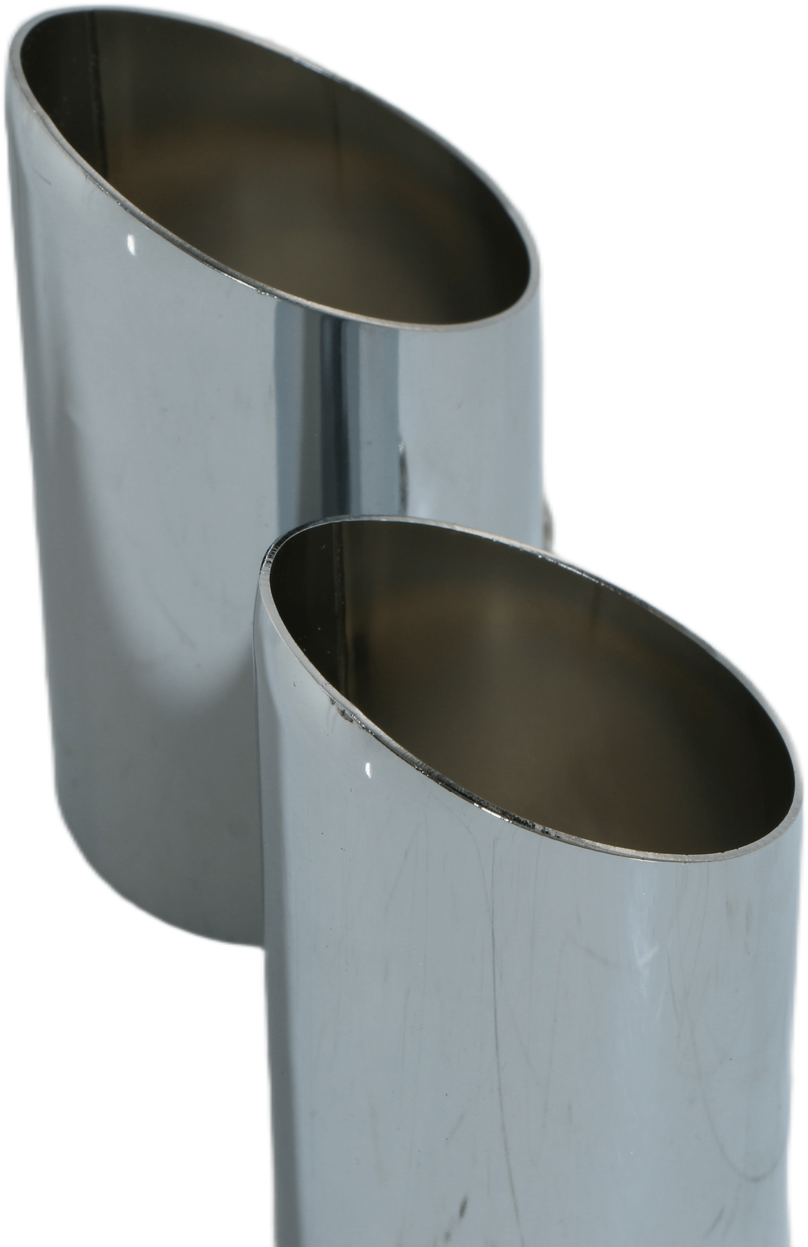 Mercedes-Benz R107 Glossy Chrome Exhaust Trim Set of 2 (A1074908421) — view 4