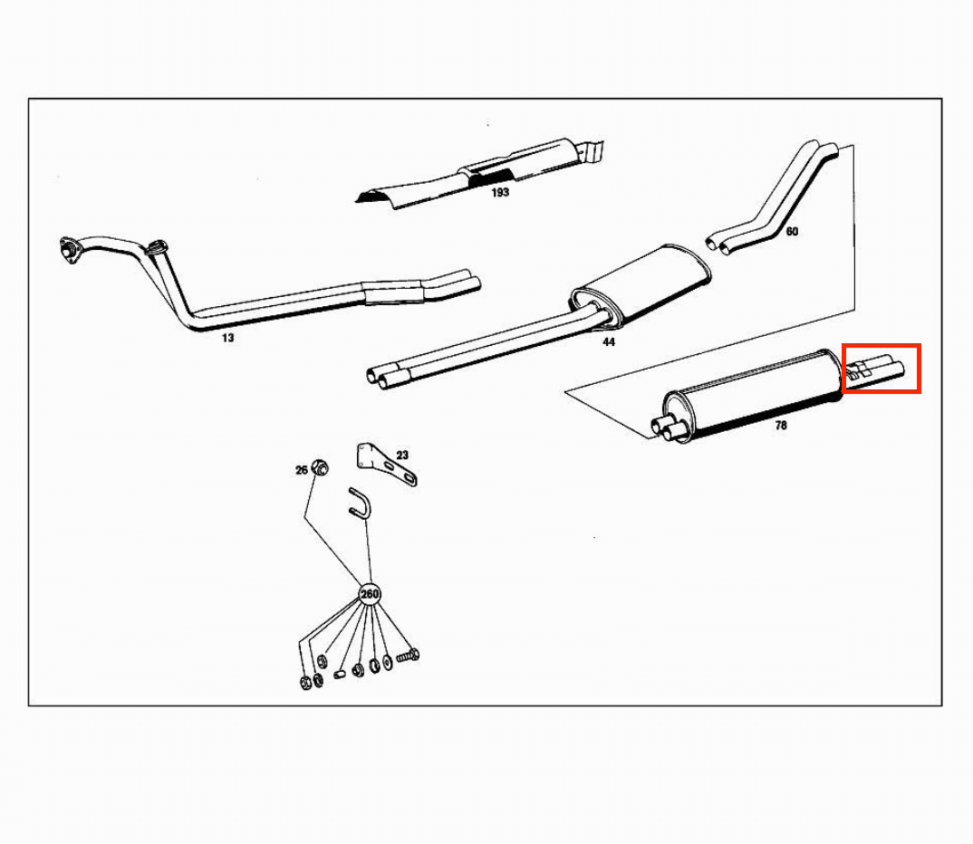 Mercedes-Benz R113 Mercedec Pagoda Glossy Chrome Exhaust Trim Set of 2 (A1134920214) — view 7