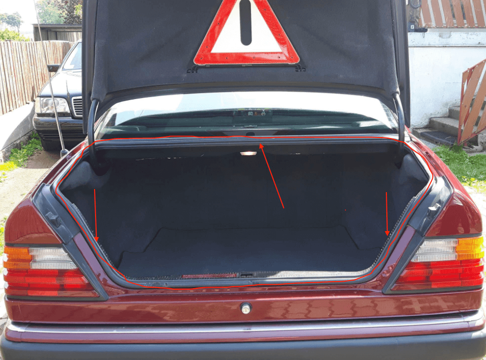 Mercedes-Benz C124 Trunk Seal Weatherstrip (A1247500298) — view 5
