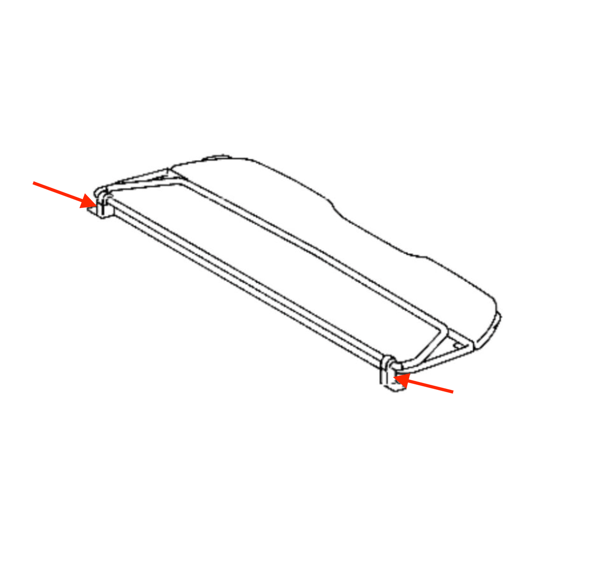Mercedes-Benz A124 Convertible Windshot Protective Spacer Seal Repair Kit Black (A1248600274) — view 5