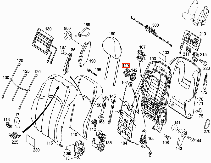 Mercedes-Benz Benz W211 Front Seat Regulator Button Handwheel All Colours (A2119180026) — view 4