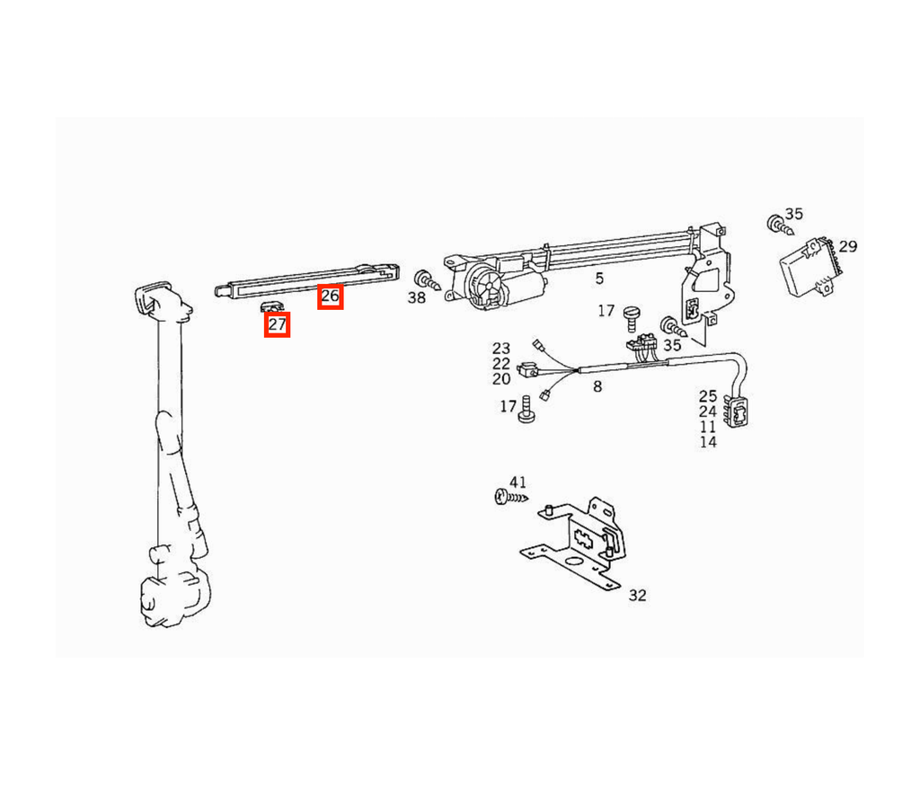 Mercedes-Benz C124 / A124 Seat Belt Giver Rod Black A1248600057 + (A1248680176) — view 7