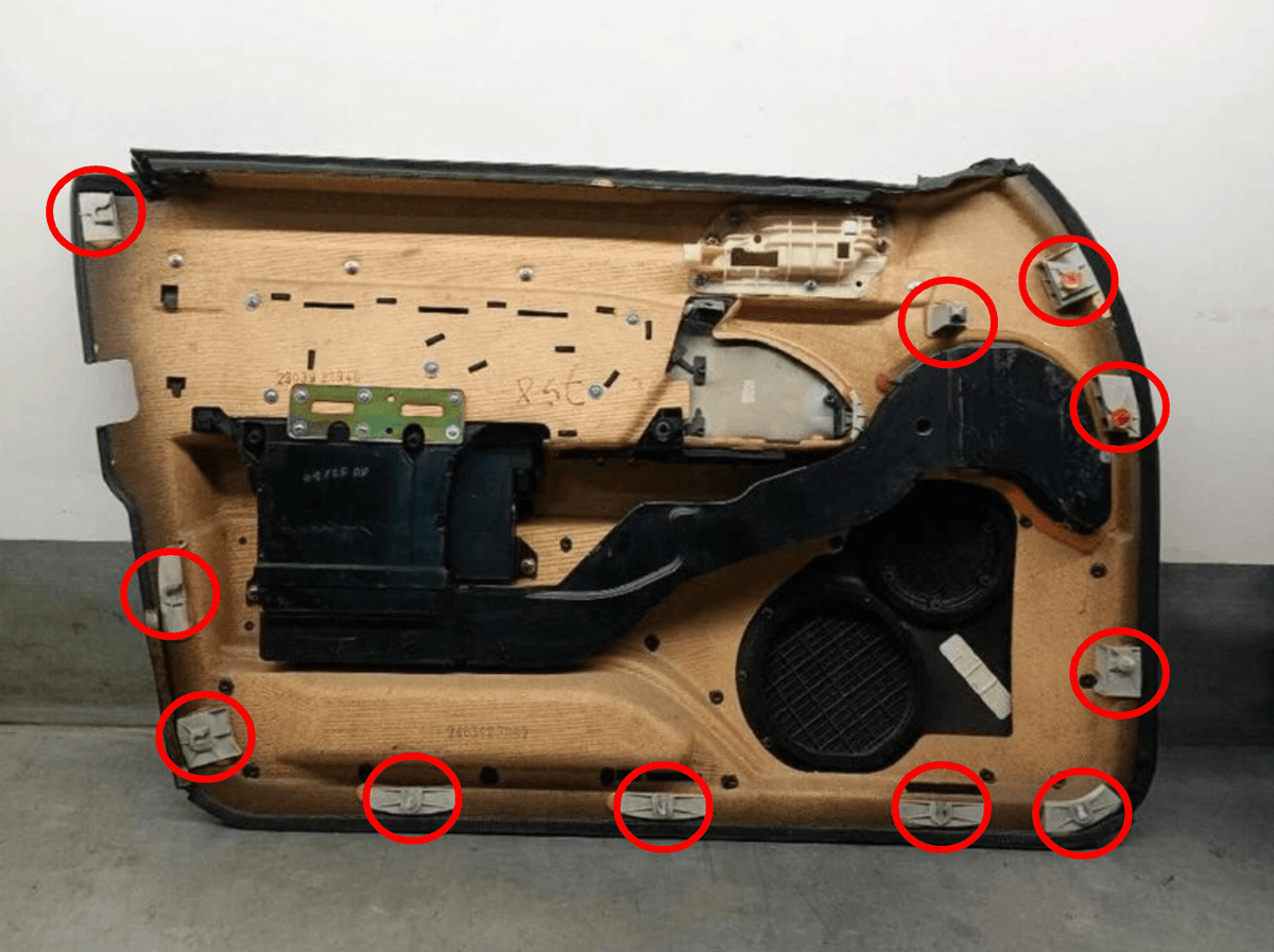 Mercedes-Benz C140 Door Card Interior Left or Right Door Panel Clips Position Set of 11 Black — view 4