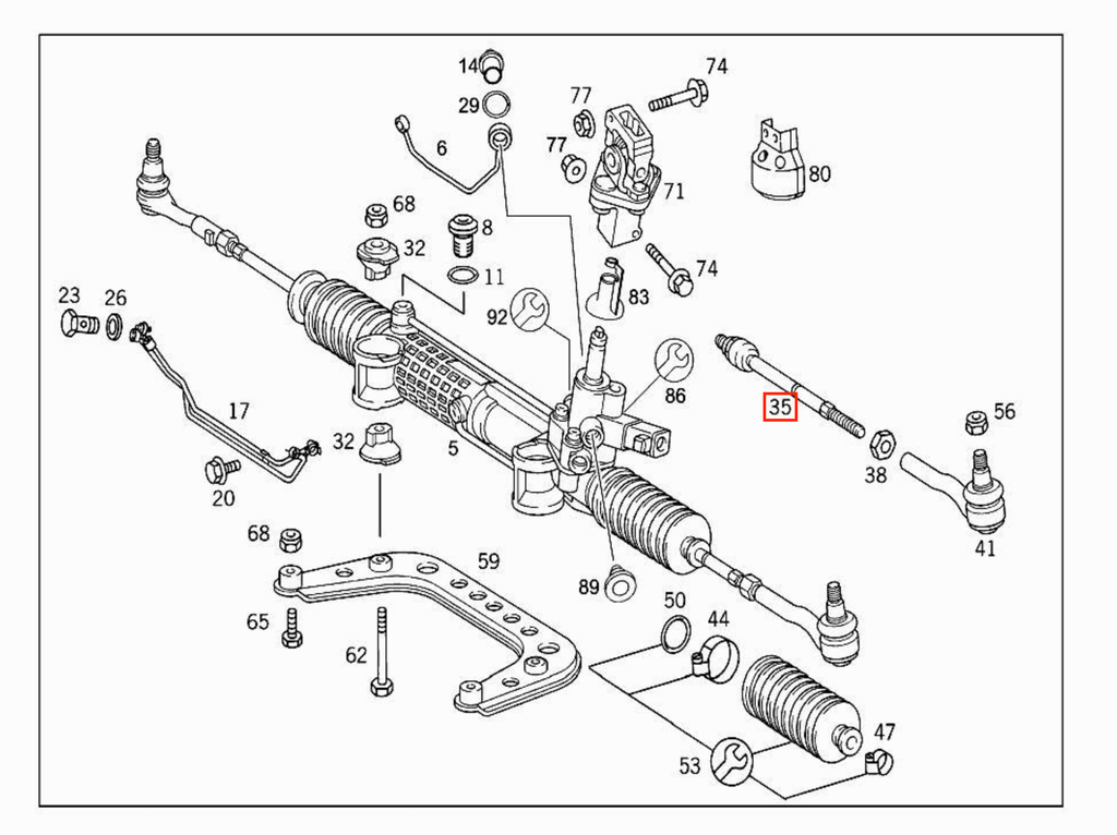 Mercedes-Benz E-Class W210 / S210 Axial Rod / Inner Tie Rod Set of 2 Left and Right (A2103380415) — view 4