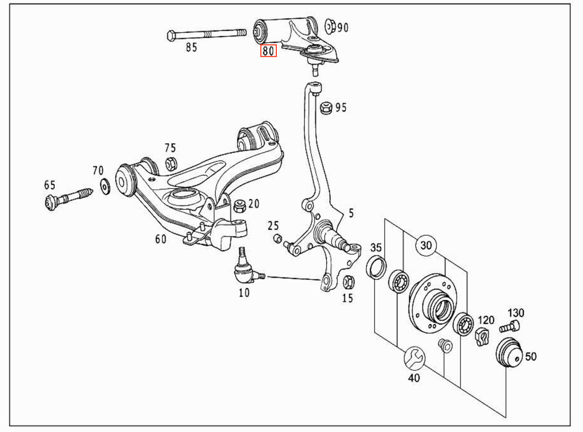 Mercedes-Benz E-Class W210 / S210 Front Control Arm Set of 2 Left and Right (A2083301407 / A2023304807) — view 3