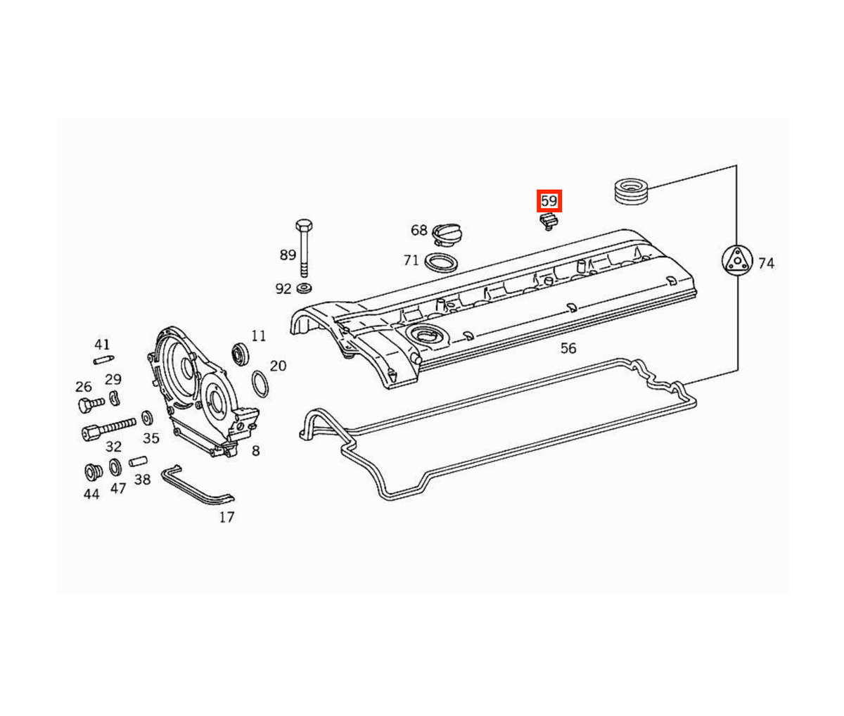 Mercedes-Benz M104 Engine Ignition Cable Bracket Set of 2 Black (A1041590040) — view 4