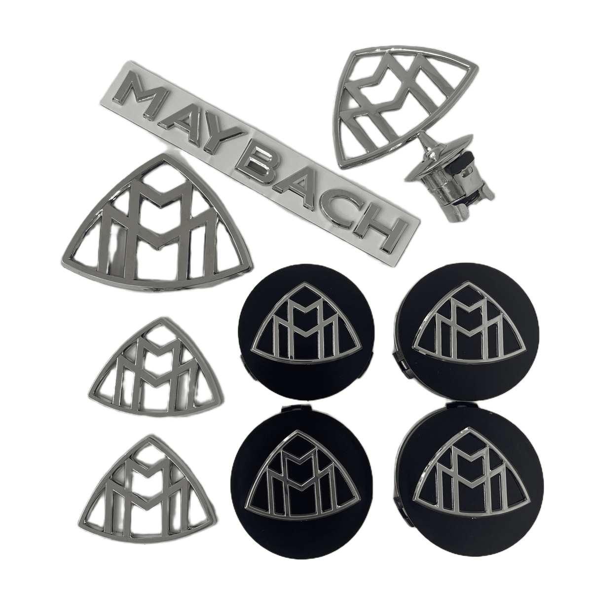 Mercedes-Benz Maybach W240 Badge Emblem Set of 9 (A2408170215 / A2407580158 / A2404000125)