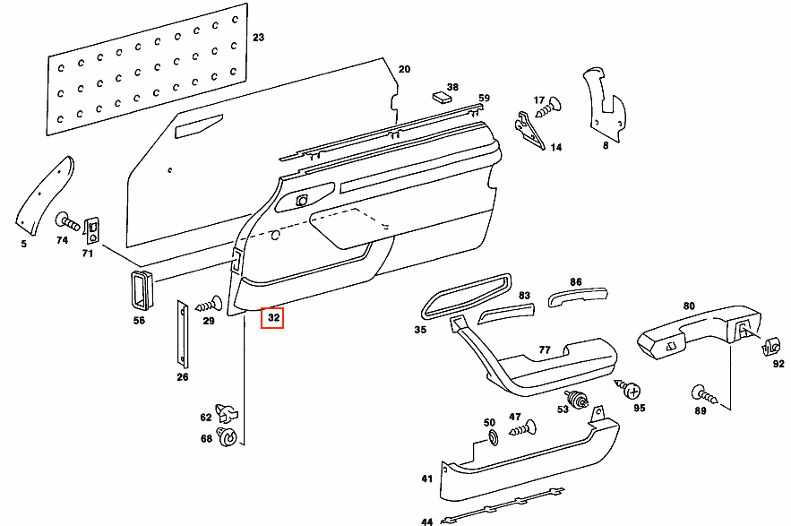 Mercedes-Benz R107 Door Panels / Base Boards for Upholstery Set of 2 (A1077200770 / A1077200870) — view 2